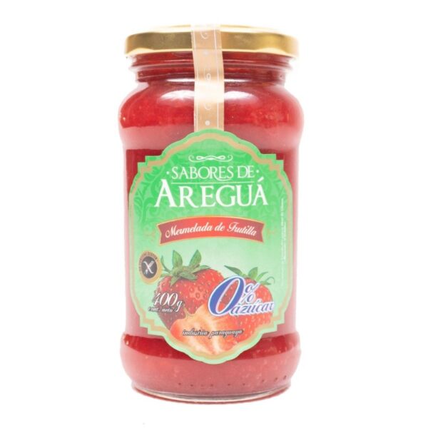 MERMELADA DE FRUTILLA 0% AZUCAR SABORES DE AREGUA 400G